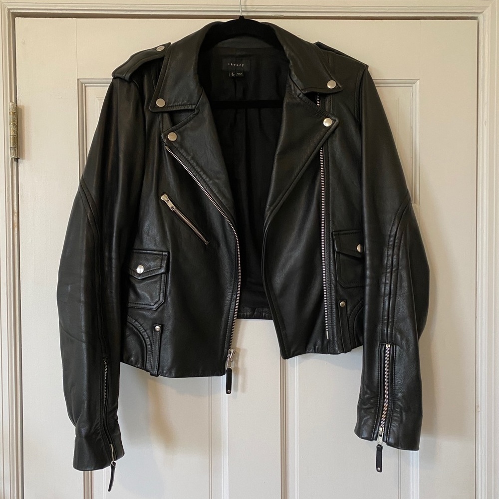 Theory Adashi Leather Moto Jacket